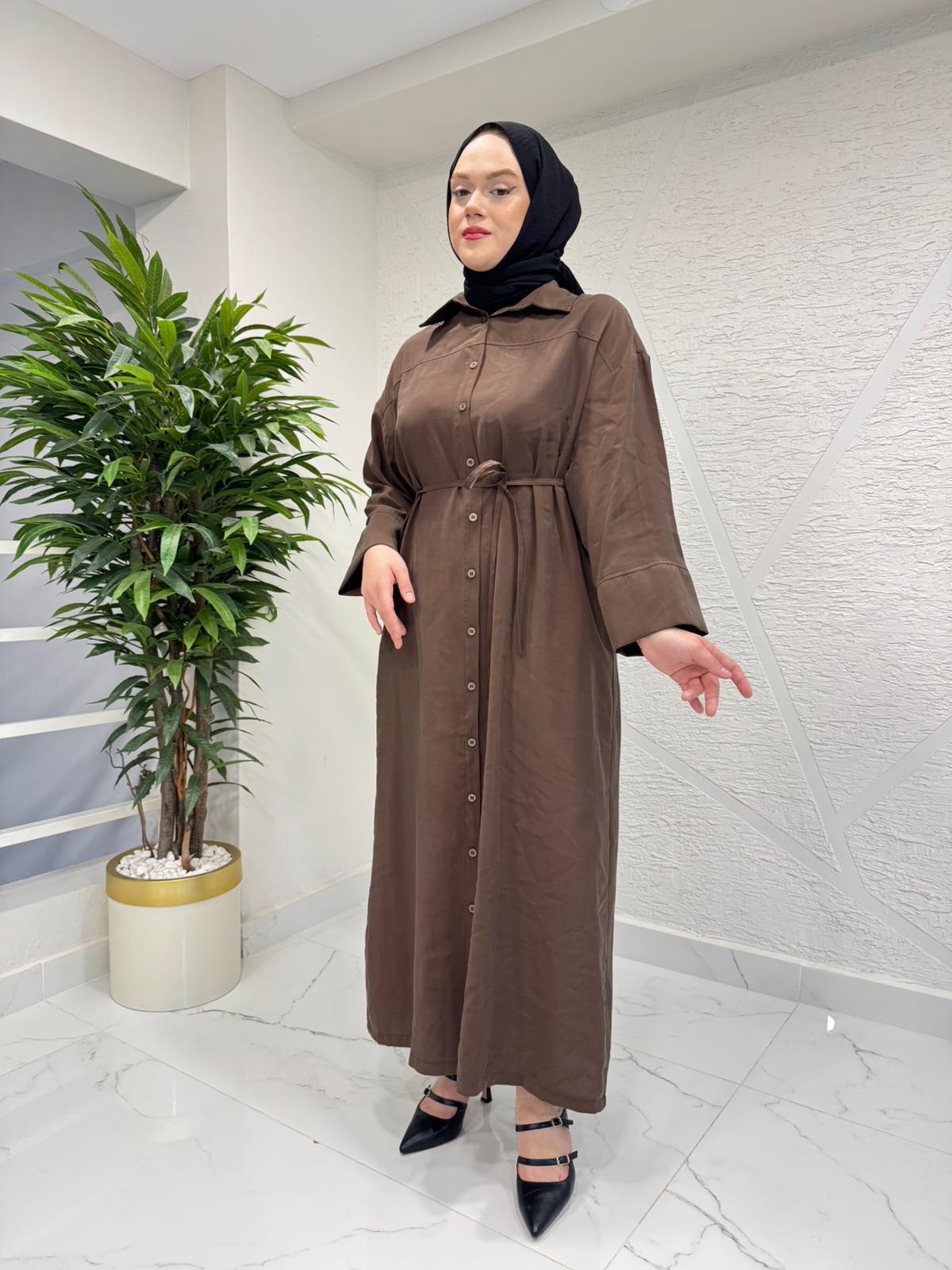 RAIMENT 0089 GÖMLEK ELBİSE KAHVERENGİ