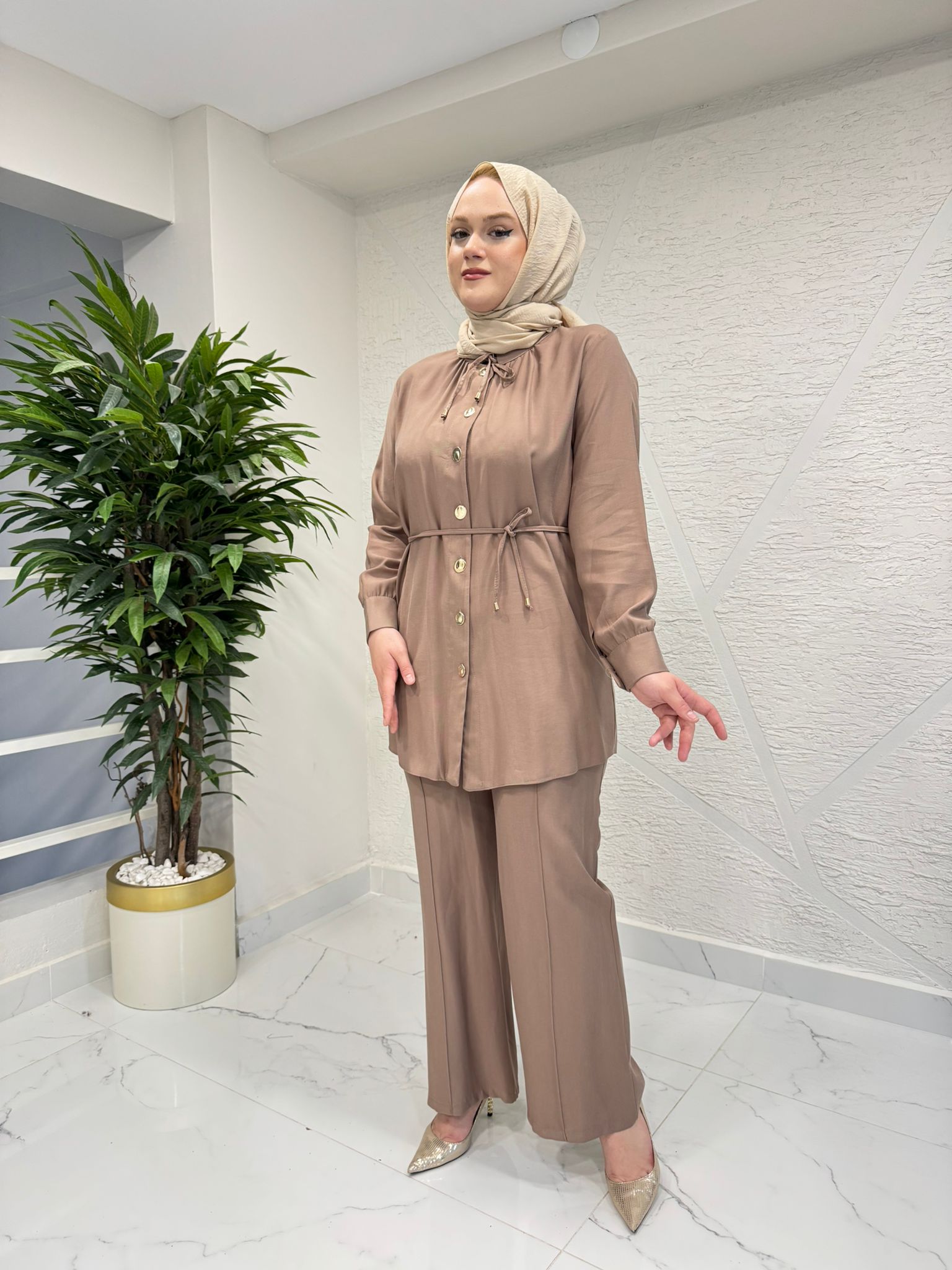 RAIMENT 0121 PANTOLONLU TAKIM BEJ