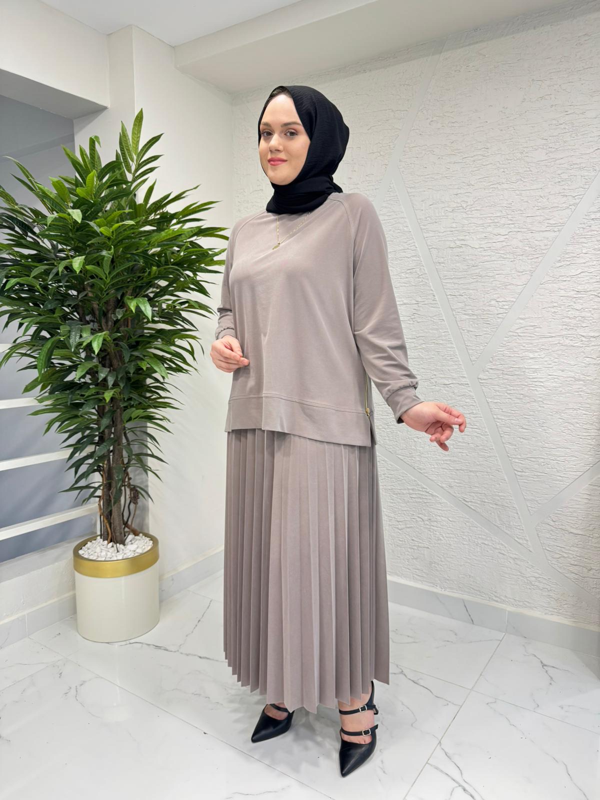 RAIMENT 0135 ETEKLİ TAKIM BEJ