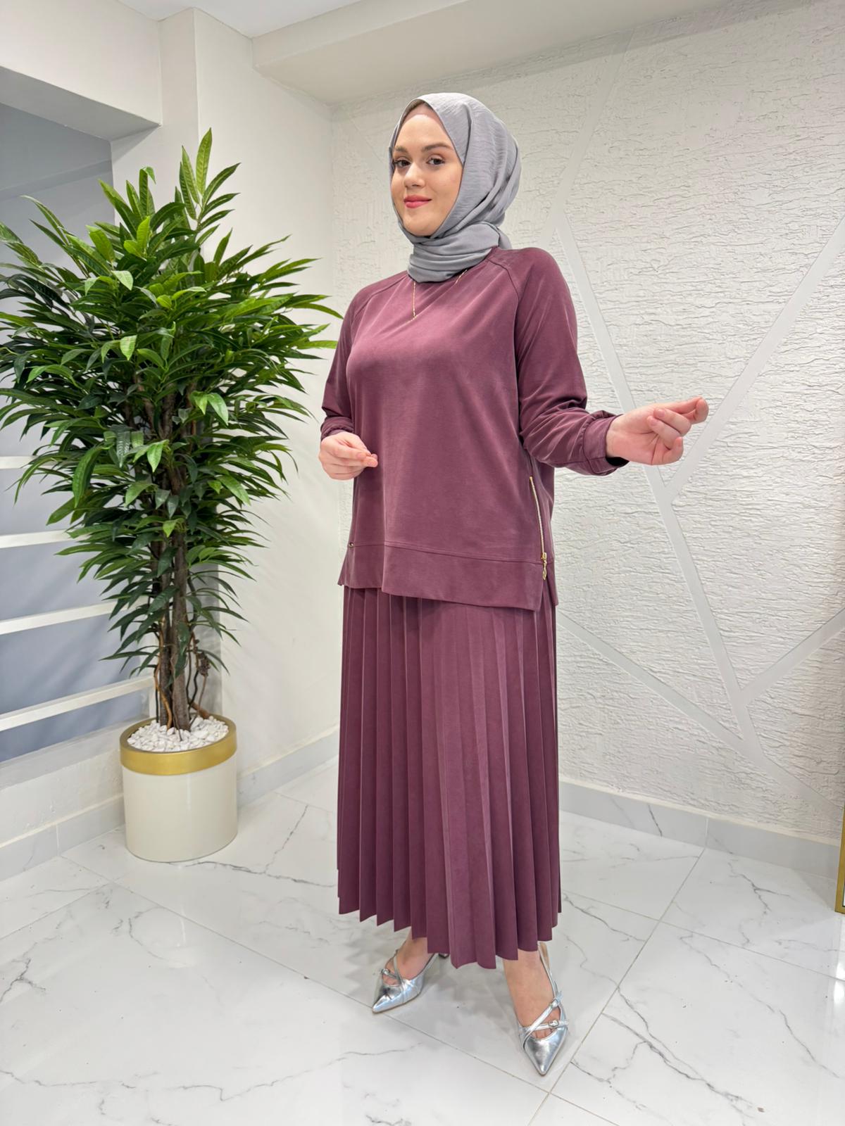 RAIMENT 0135 ETEKLİ TAKIM BORDO