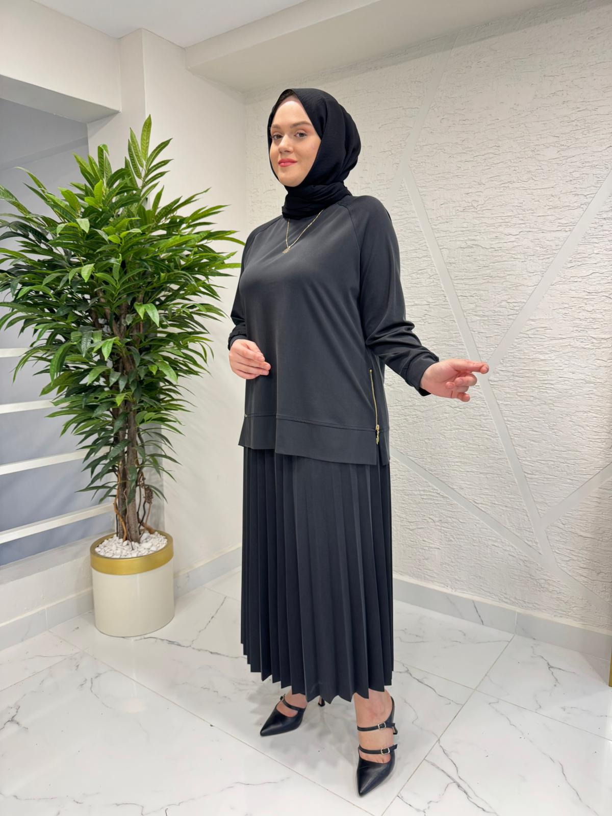 RAIMENT 0135 ETEKLİ TAKIM SİYAH