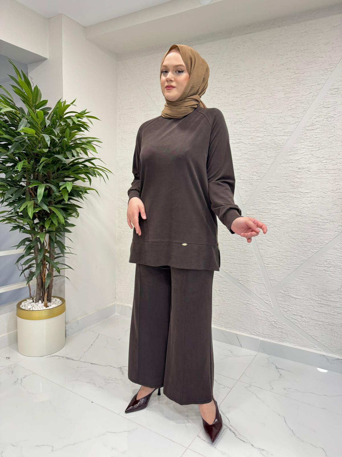 RAIMENT 0136 PANTOLON TAKIM KAHVERENGİ