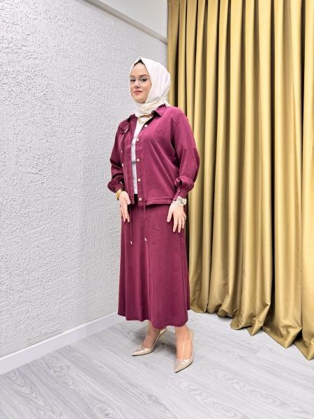 NİLİWİ 4043 İPEK TAKIM BORDO