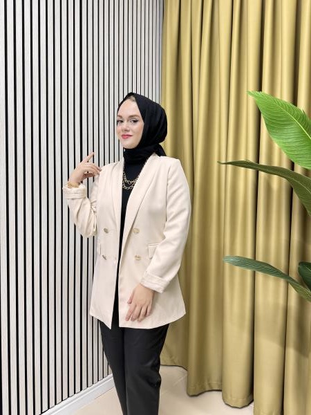 RAIMENT 1098 BLAZER CEKET KREM
