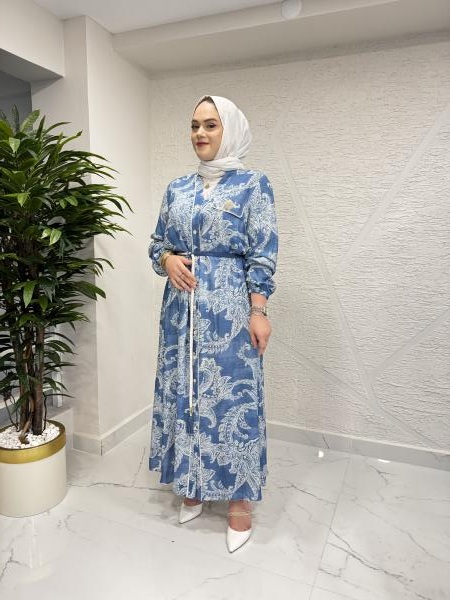 FUAT GÜRŞEN 3104 ELBİSE MAVİ