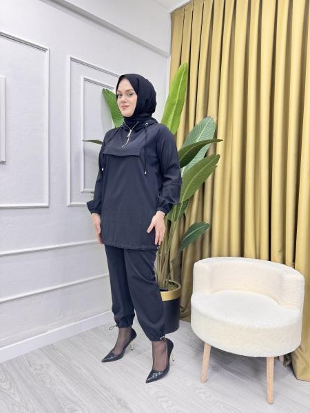LİSA 4008 PANTOLONLU TAKIM SİYAH