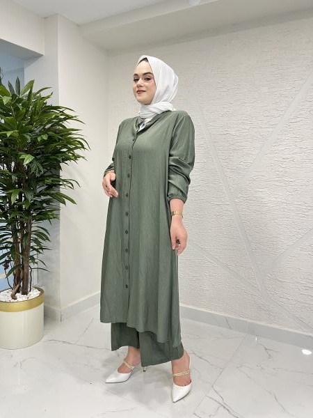 RAIMENT 0076 TENCEL PANTOLONLU TAKIM HAKİ