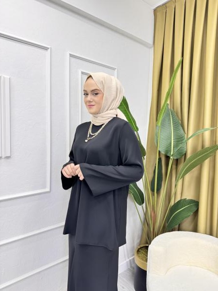CEREMONY 5957 VEREV ETEK VE BLUZ TAKIM SİYAH