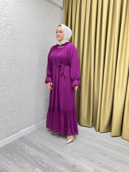 ORHAN 1686 ELBİSE BORDO
