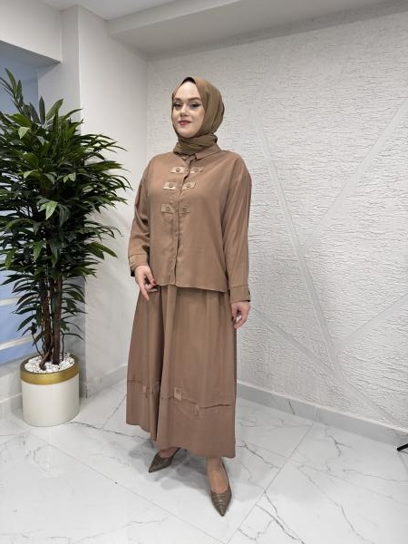 CEREMONY 6904 ANJELİK PATI DETAYLI ETEĞİ DERİ BANTLI TAKIM NUT