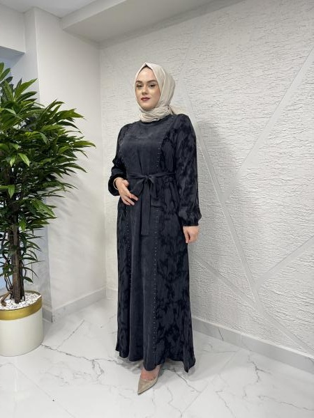 CLEMENCE 5435 İPEK ELBİSE SİYAH