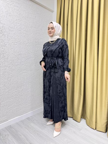 CLEMENCE 5417 İPEK ELBİSE SİYAH