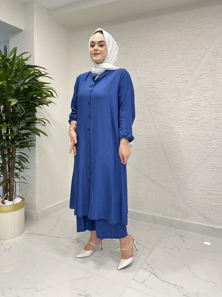 RAIMENT 0076 TENCEL PANTOLONLU TAKIM İNDİGO