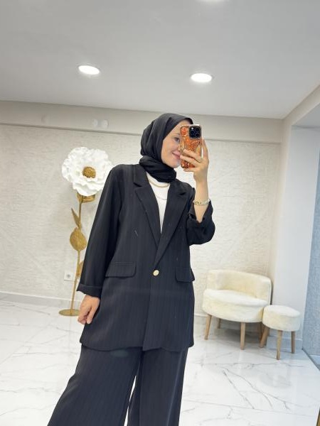 CEREMONY 59147 OVERSIZE CEKETLİ TAKIM SİYAH