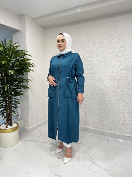 CEREMONY 5878 ÖNDEN FERMUARLI BELDEN BÜZGÜLÜ TORBA CEPLİ DUBAI CEKET TURMALİN PETROL