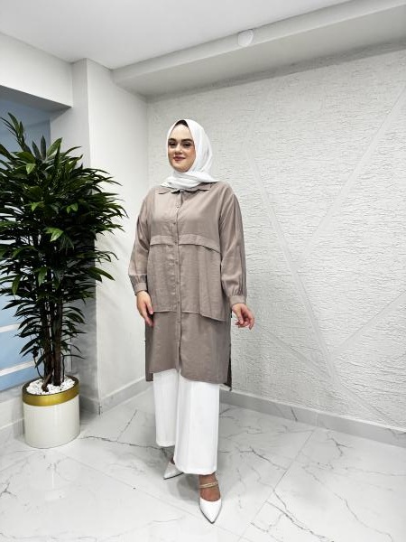 CEREMONY 5139 ÖN GÖĞÜS ALLER DETAYLI VERANO TUNİK AÇIK VİZON
