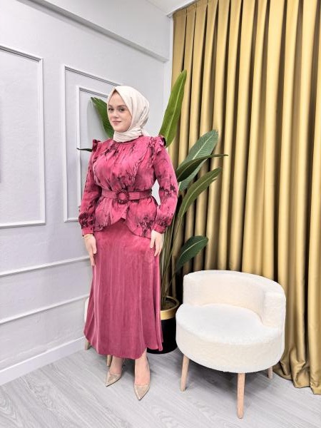 ORHAN 2421 İPEK ETEKLİ TAKIM BORDO