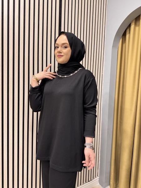 MISSEMRAMISS 4735 ROCCIOSO COTTON TAKIM SİYAH