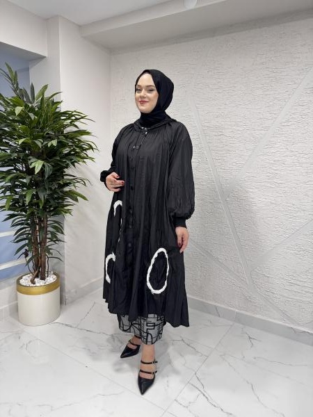 CEREMONY 6803 MERLİN KRAŞLI HALKA DETAYLI KAP SİYAH