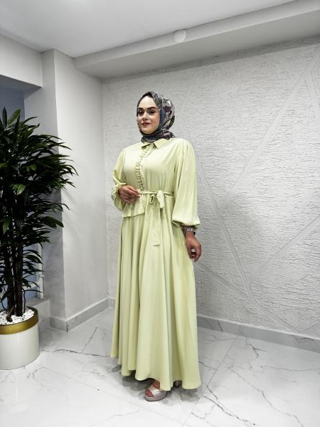 CEREMONY 5768 ÖNDEN PATI FIRFIRLI BELDEN KUŞAKLI KLOŞ VİEN ELBİSE ÇAĞLA