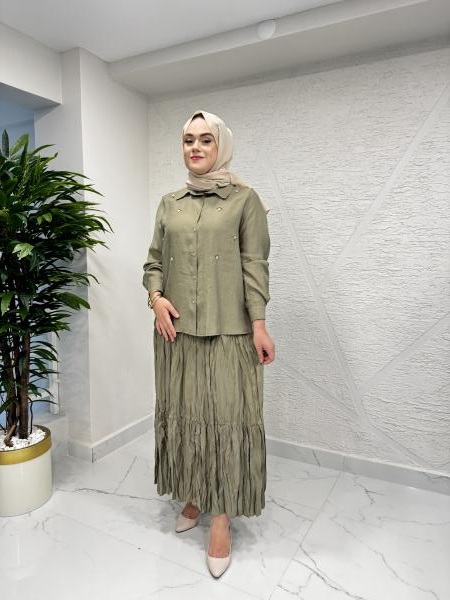 CEREMONY 59141 SEDEF DÜĞME İŞLEMELİ KRAŞ ETEKLİ CUPRA TAKIM HAKİ