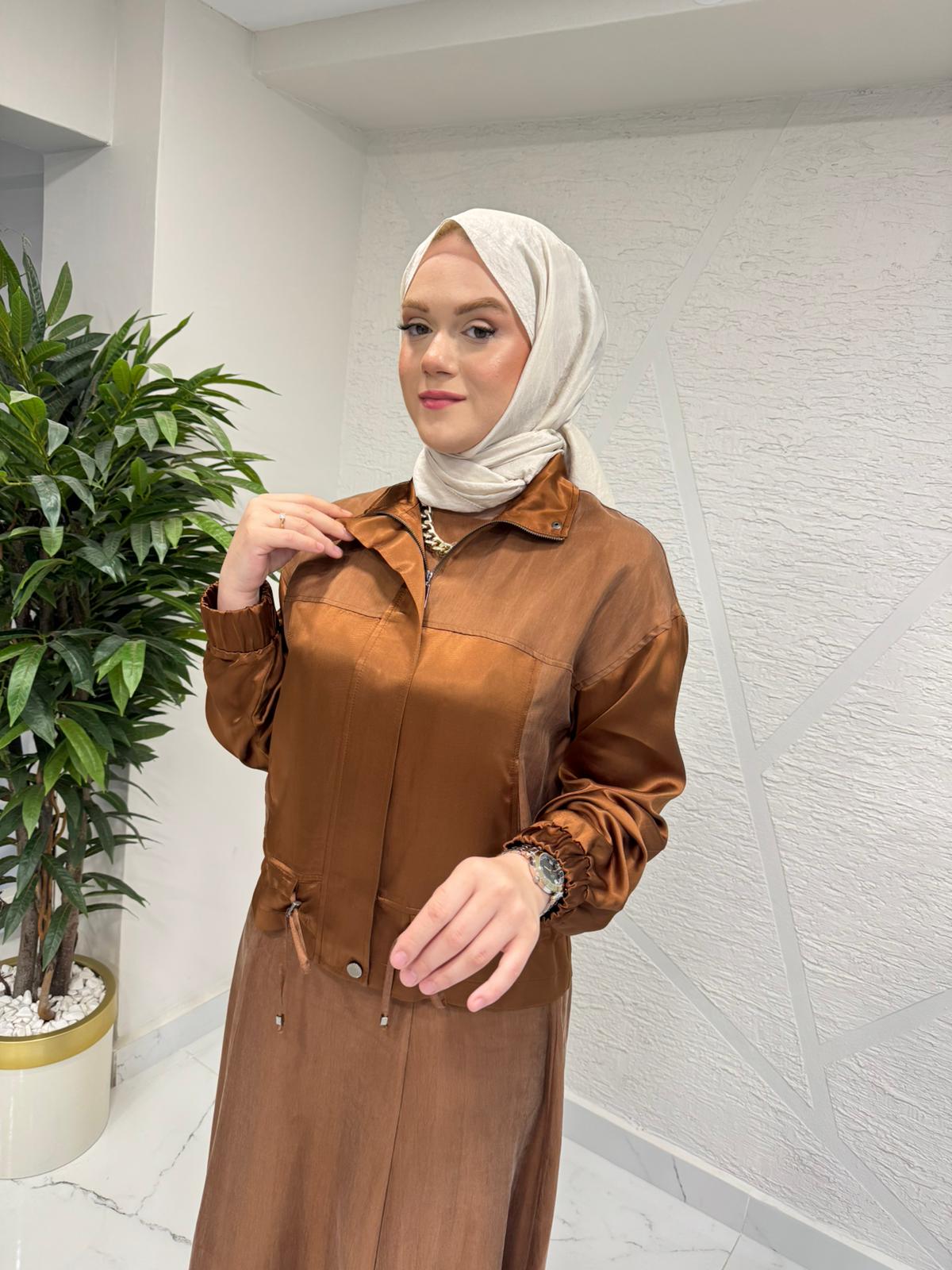 WENNORA 1012 ELBİSELİ TAKIM KAHVERENGİ