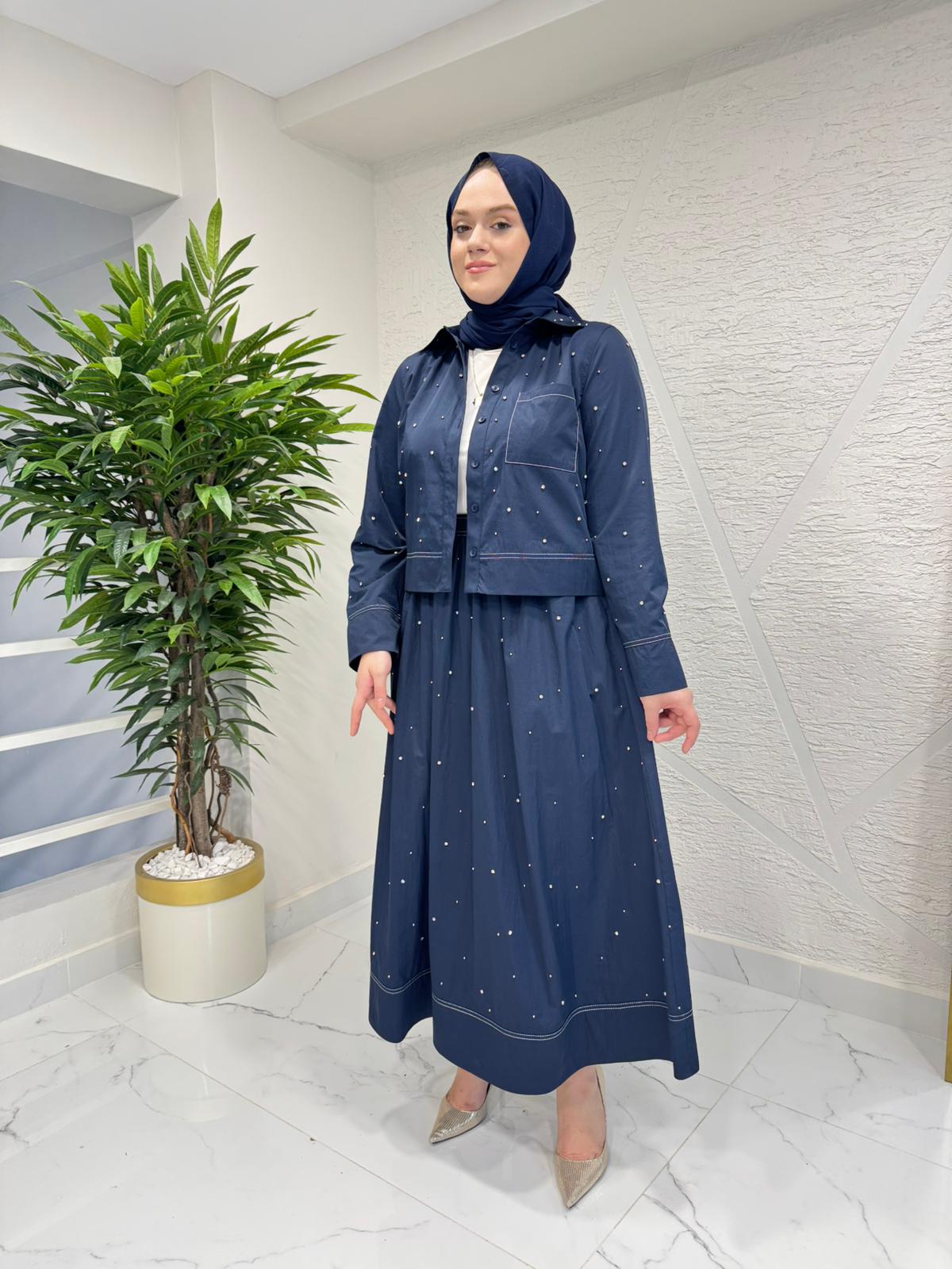 WENNORA 1014 FULL PIRILTI ETEK TAKIM LACİVERT