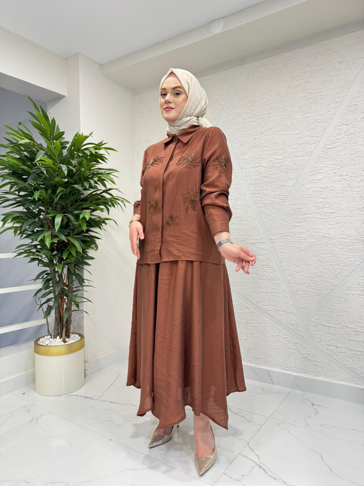 WENNORA 1019 İŞLEMELİ TAKIM KİREMİT