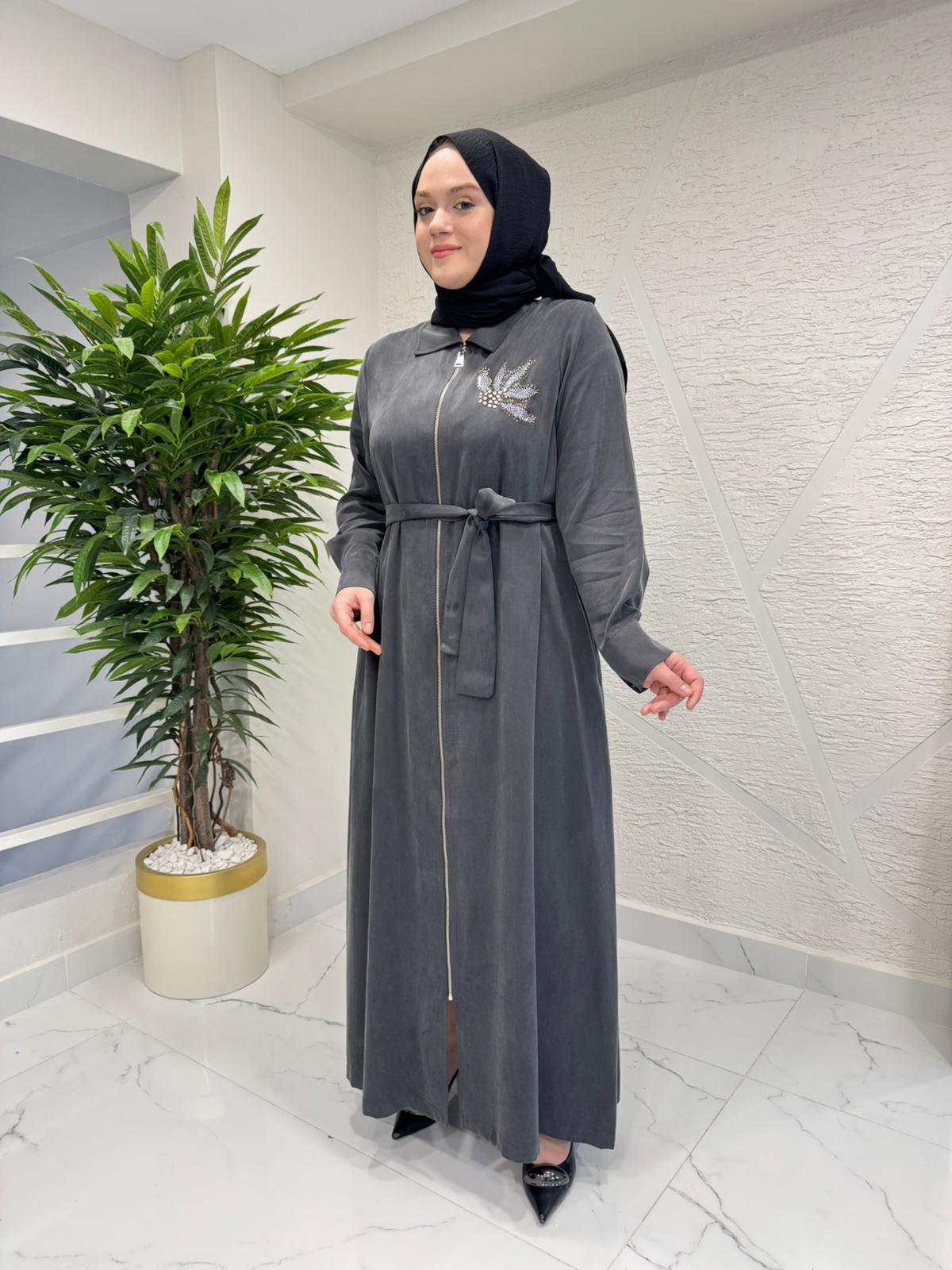 WENNORA 1030 FERMUARLI ELBİSE ANTRASİT