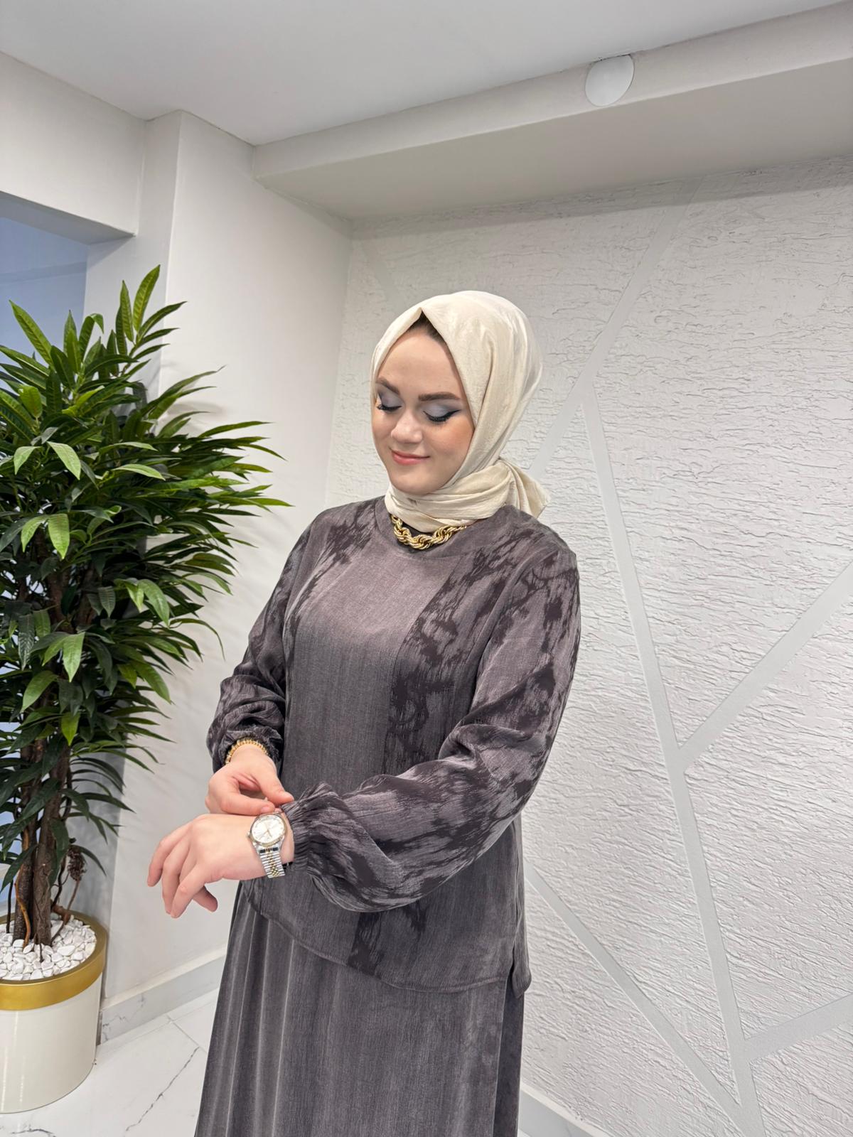 CLEMENCE 1415 İPEK TAKIM KAHVERENGİ