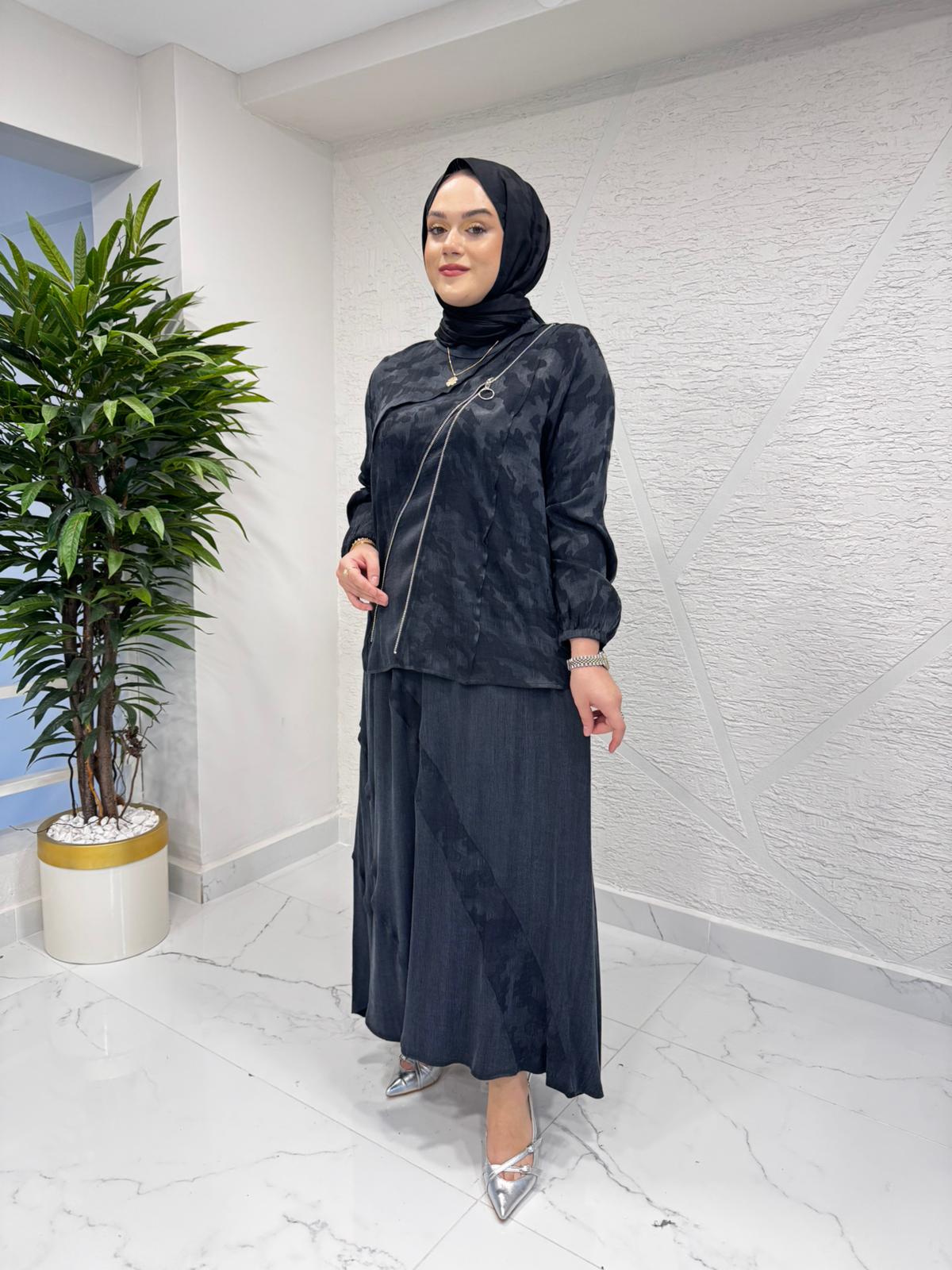 CLEMENCE 1435 İPEK TAKIM SİYAH