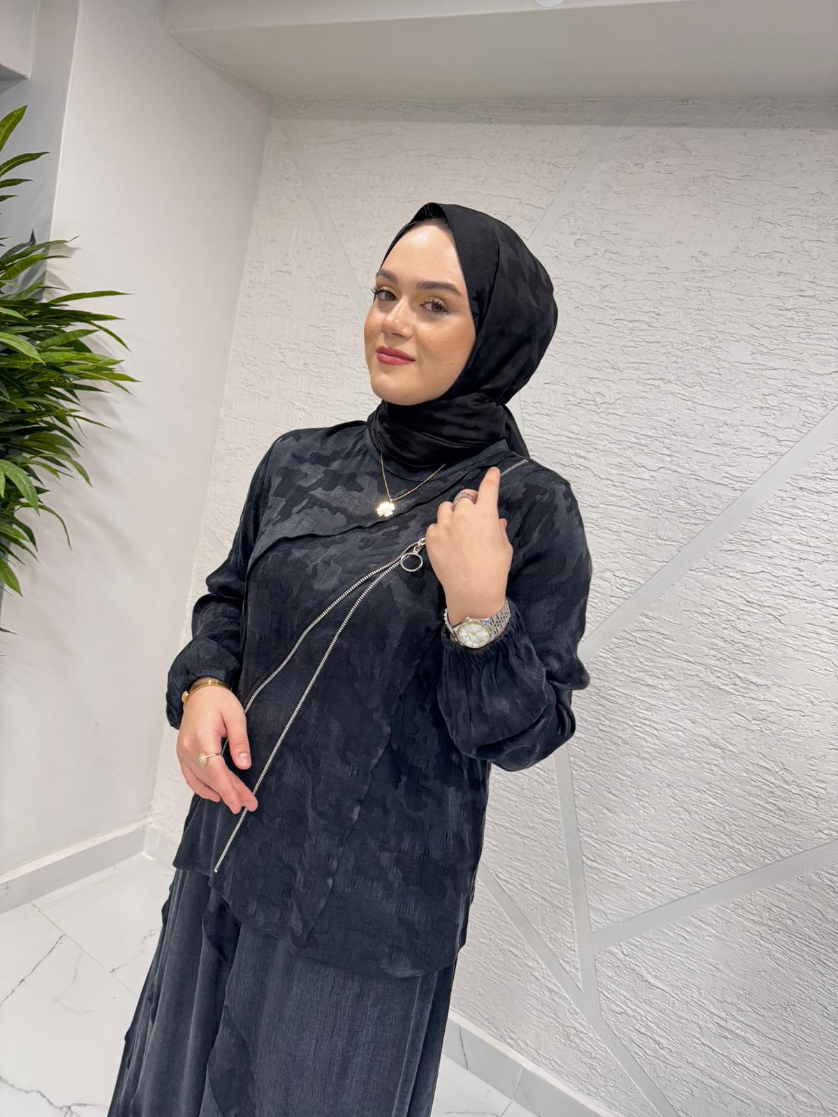 CLEMENCE 1435 İPEK TAKIM SİYAH