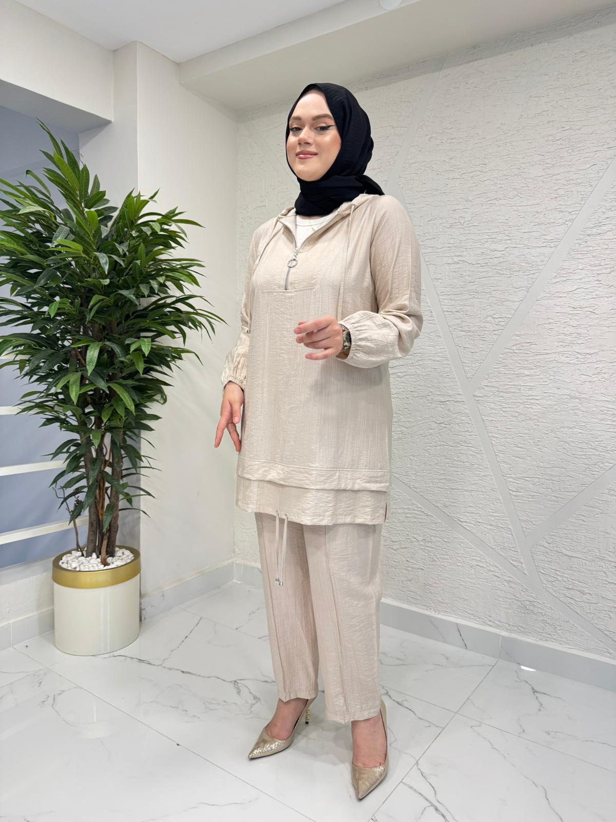 CLEMENCE 1443 ASEL PANTOLON TAKIM BEJ