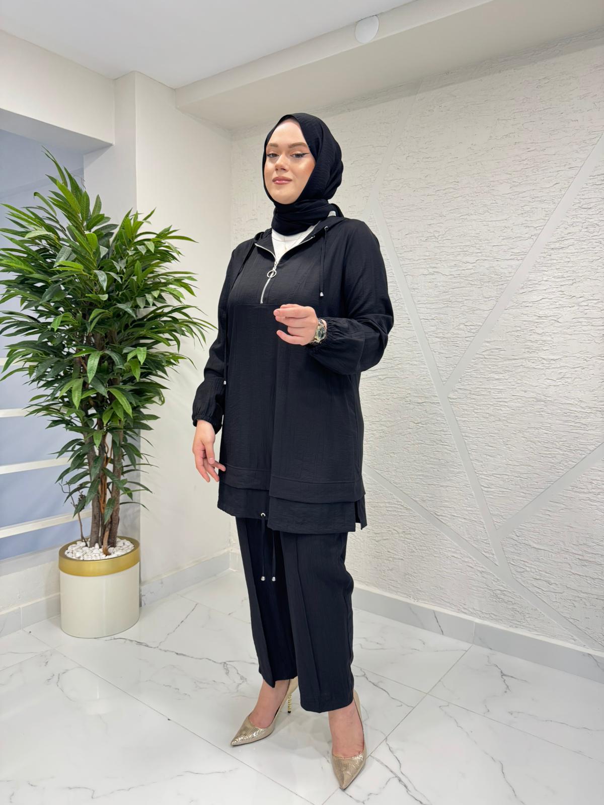 CLEMENCE 1443 ASEL PANTOLON TAKIM SİYAH