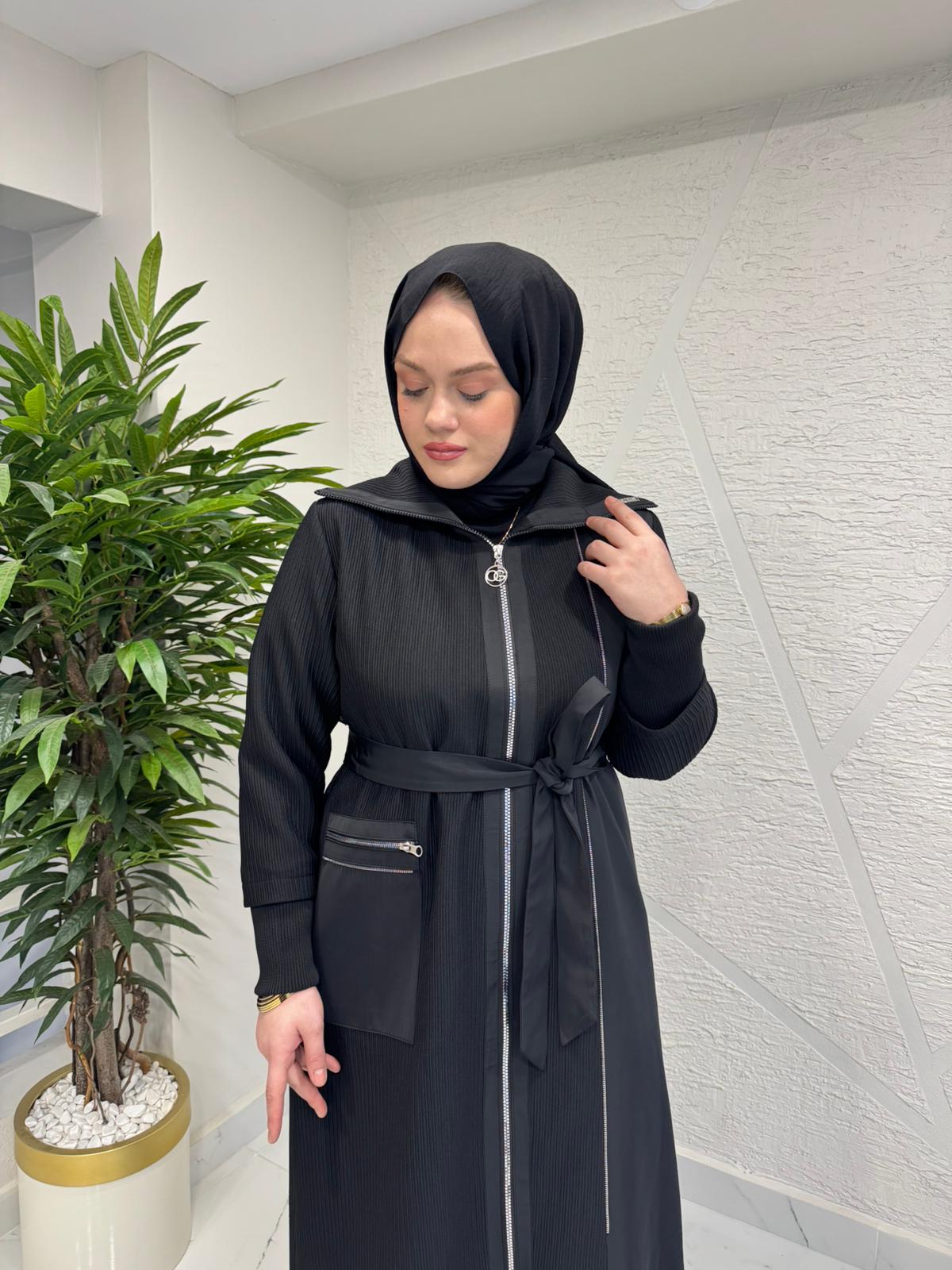 ORHAN 1582 FERMUARLI VE BELDEN KUŞAKLI KAP SİYAH