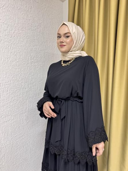 MISSEMRAMISS 4814 ARİOSO ELBİSE SİYAH