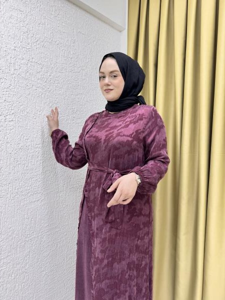 CLEMENCE 5419 İPEK ELBİSE BORDO