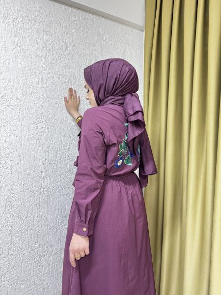 MISSEMRAMISS 4783 VİSİONE NAKIŞLI ELBİSE BORDO