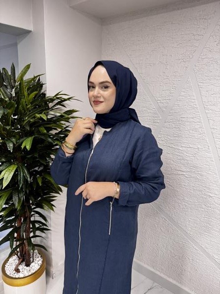 MİSSA K10 NESS KETEN HIRKA LACİVERT