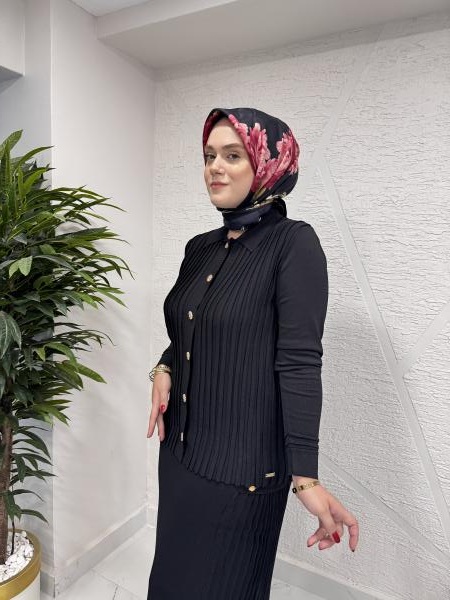 NİLİWİ 3074-3092 TRİKO ETEKLİ TAKIM SİYAH