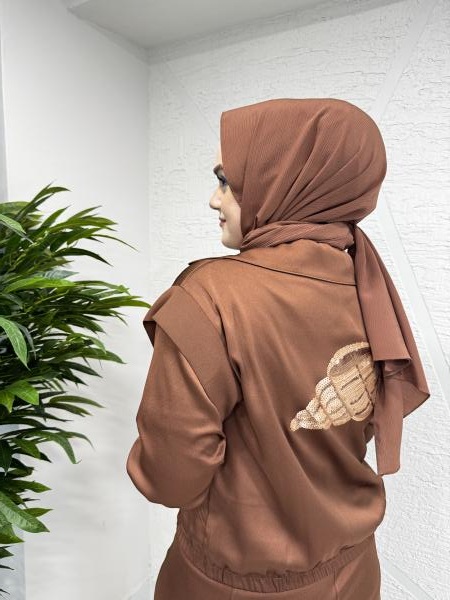 MISSEMRAMISS 4821 JACKET SKIRT TAKIM KAHVERENGİ