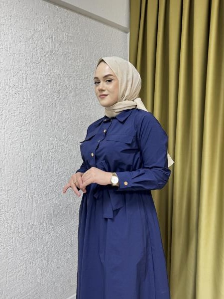MISSEMRAMISS 4783 VİSİONE NAKIŞLI ELBİSE LACİVERT