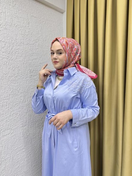FUAT GÜRŞEN 3103 ELBİSE AÇIK MAVİ