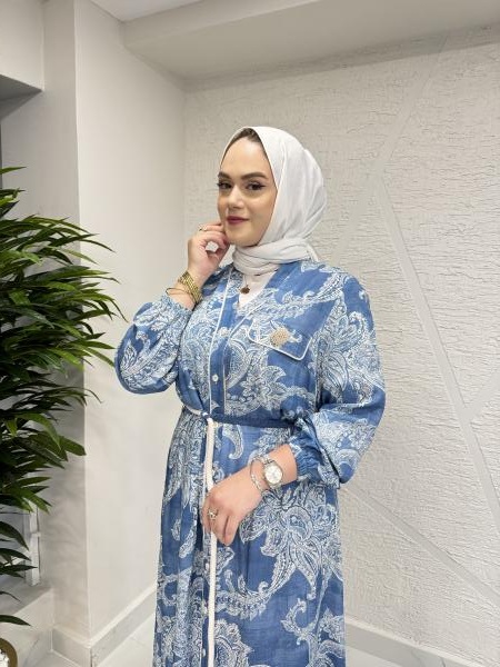 FUAT GÜRŞEN 3104 ELBİSE MAVİ