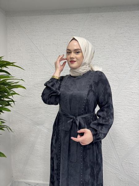CLEMENCE 5435 İPEK ELBİSE SİYAH