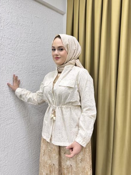 FUAT GÜRŞEN 3111 CEKETLİ ELBİSE BEJ