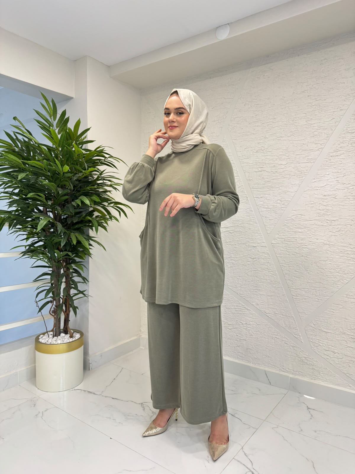 MİHRAN 3052 PANTOLONLU TAKIM HAKİ