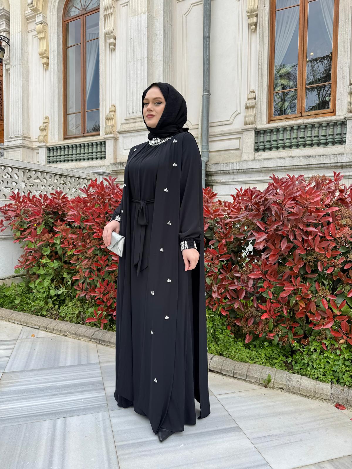 ETRUCCI 4298 ABİYE ELBİSE SİYAH