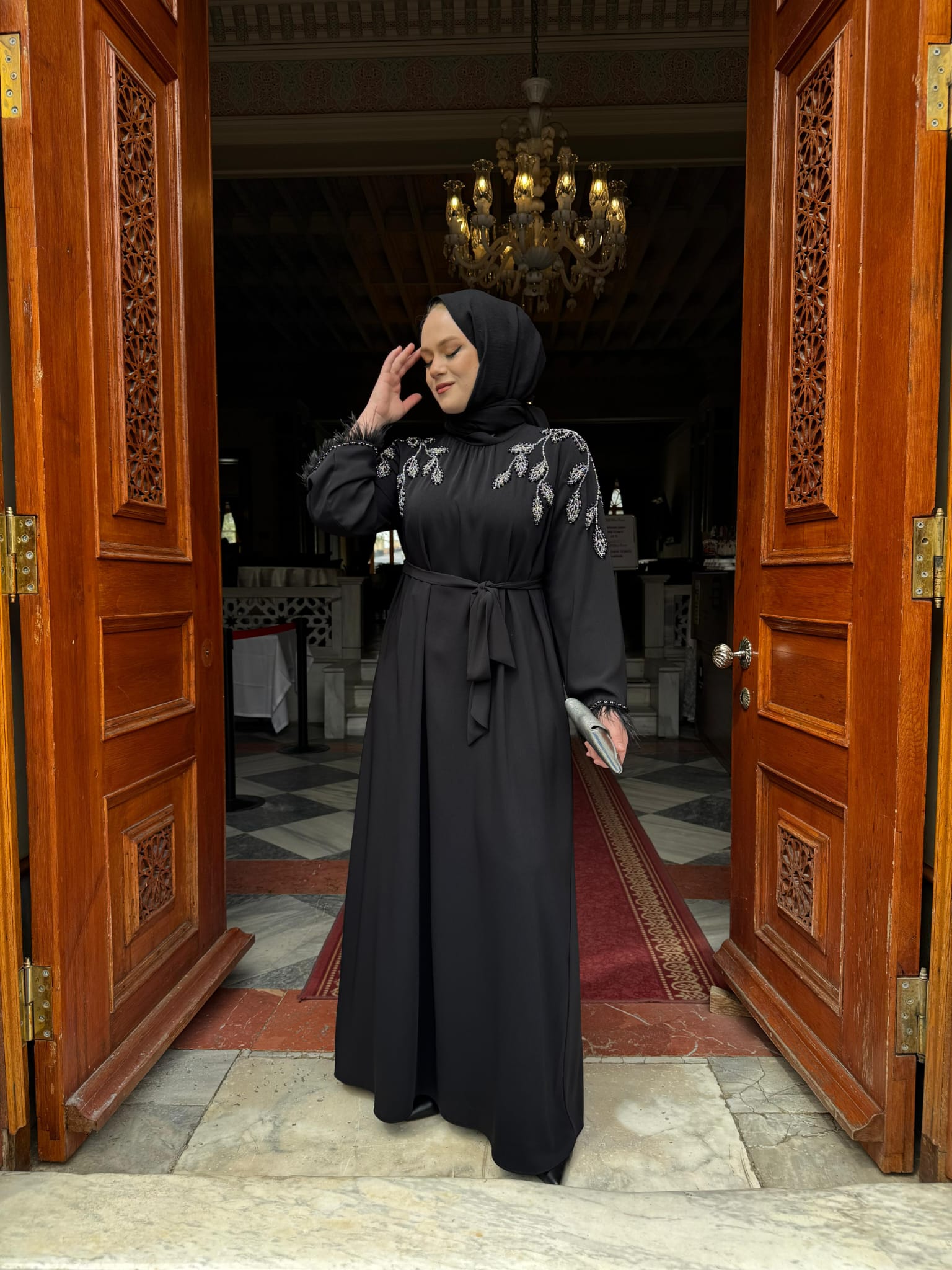 ETRUCCI 4318 ABİYE ELBİSE SİYAH