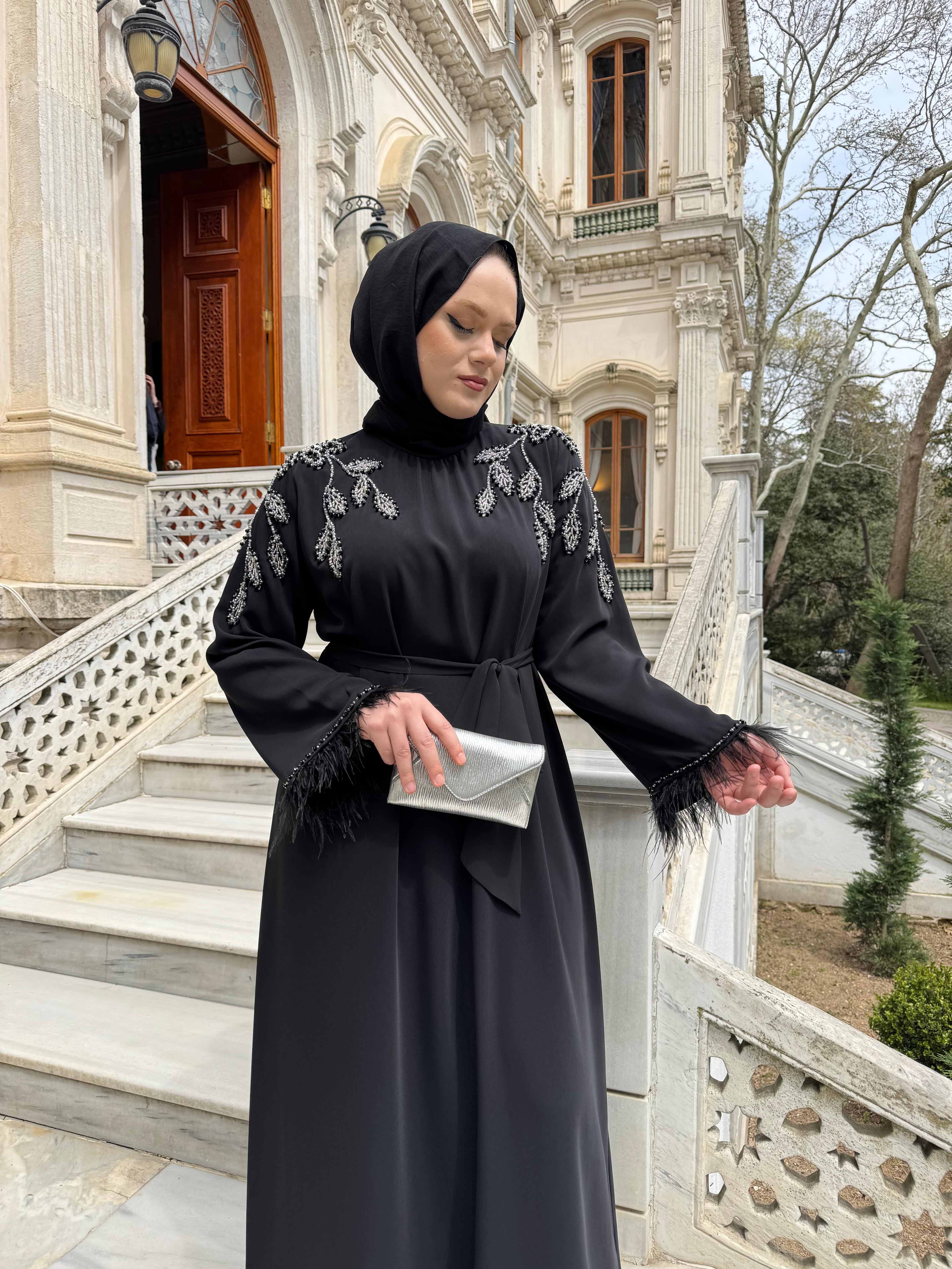 ETRUCCI 4318 ABİYE ELBİSE SİYAH